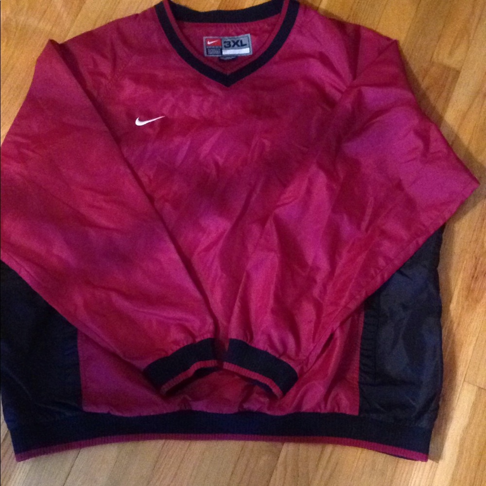 Burgandy and black nike windbreaker